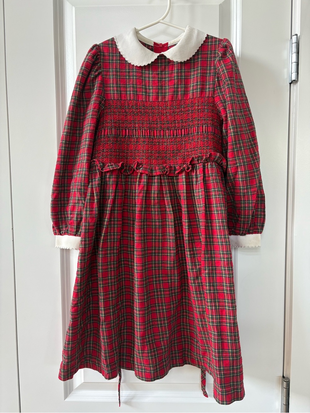 Vintage Plaid Holiday Christmas Dress with Peter Pan Collar Marks & Spencer